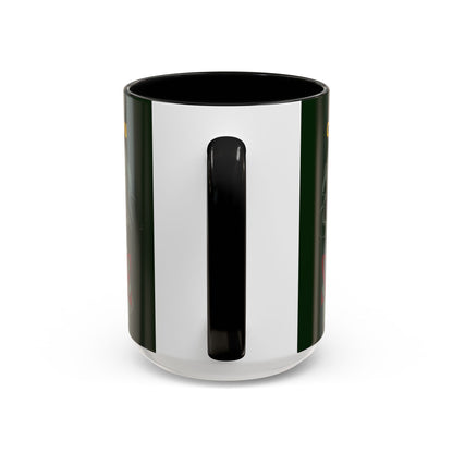 Caution, Savage Dark Green Accent Mug by cypherpunkgear.com