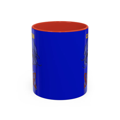 Caution, Savage Dark Blue Accent Mug by cypherpunkgear.com