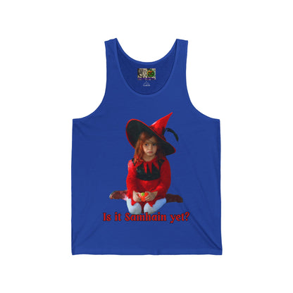 Is it Samhain yet? Unisex Jersey Tank Top by CreepyCrafts.boo