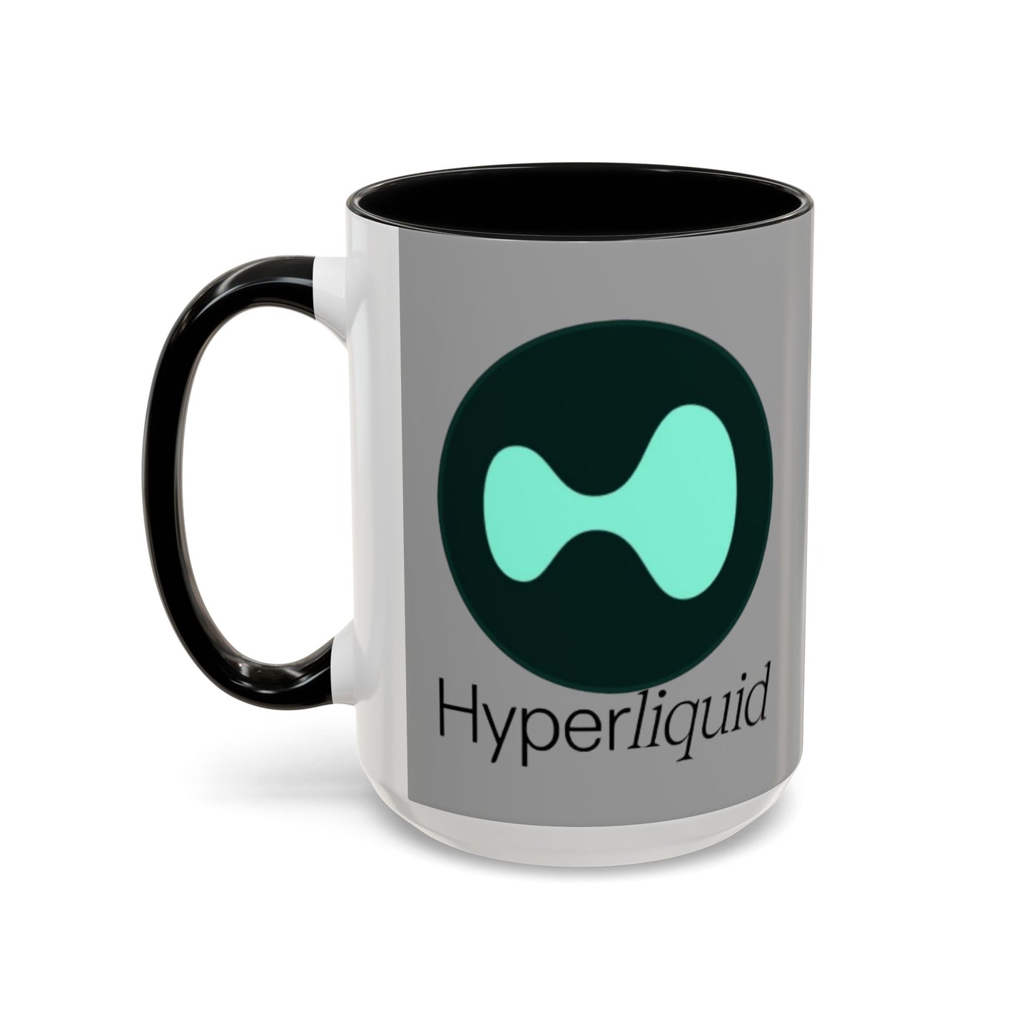 Hyperliquid Black font Grey Accent Mug by cypherpunkgear.com