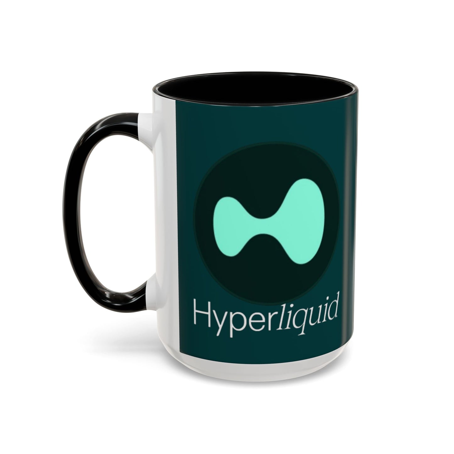Hyperliquid White font Dark Hyperliquid Accent Mug by cypherpunkgear.com