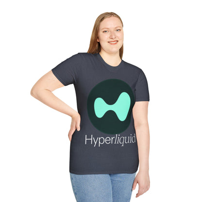 Hyperliquid White font Unisex T-Shirt by cypherpunkgear.com