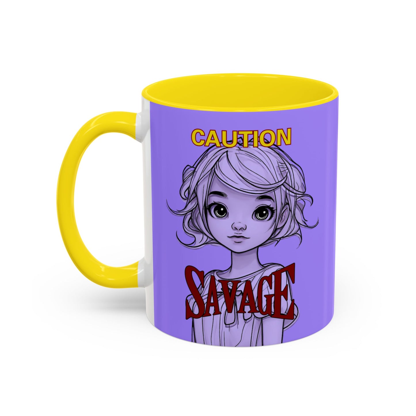 Caution, Savage Light Purple Accent Mug by cypherpunkgear.com