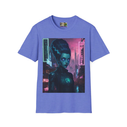 Neon Bride of Frankenstein Light colors Unisex T-Shirt by CreepyCrafts.boo