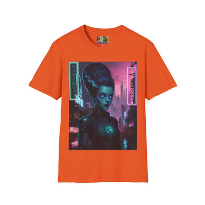 Neon Bride of Frankenstein Light colors Unisex T-Shirt by CreepyCrafts.boo