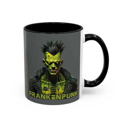 Frankenpunk Grey Accent Mug by CreepyCrafts.boo