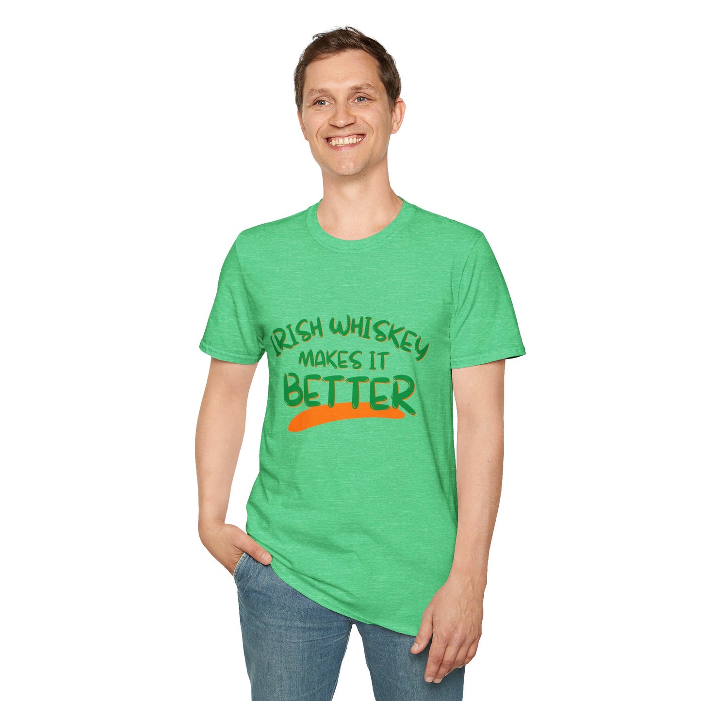 Irish Whiskey makes it better GNfont LTcolors Unisex T-Shirt by cypherpunkgear