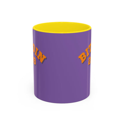 Bitcoin 2009 Light Purple Accent Mug by cypherpunkgear.com