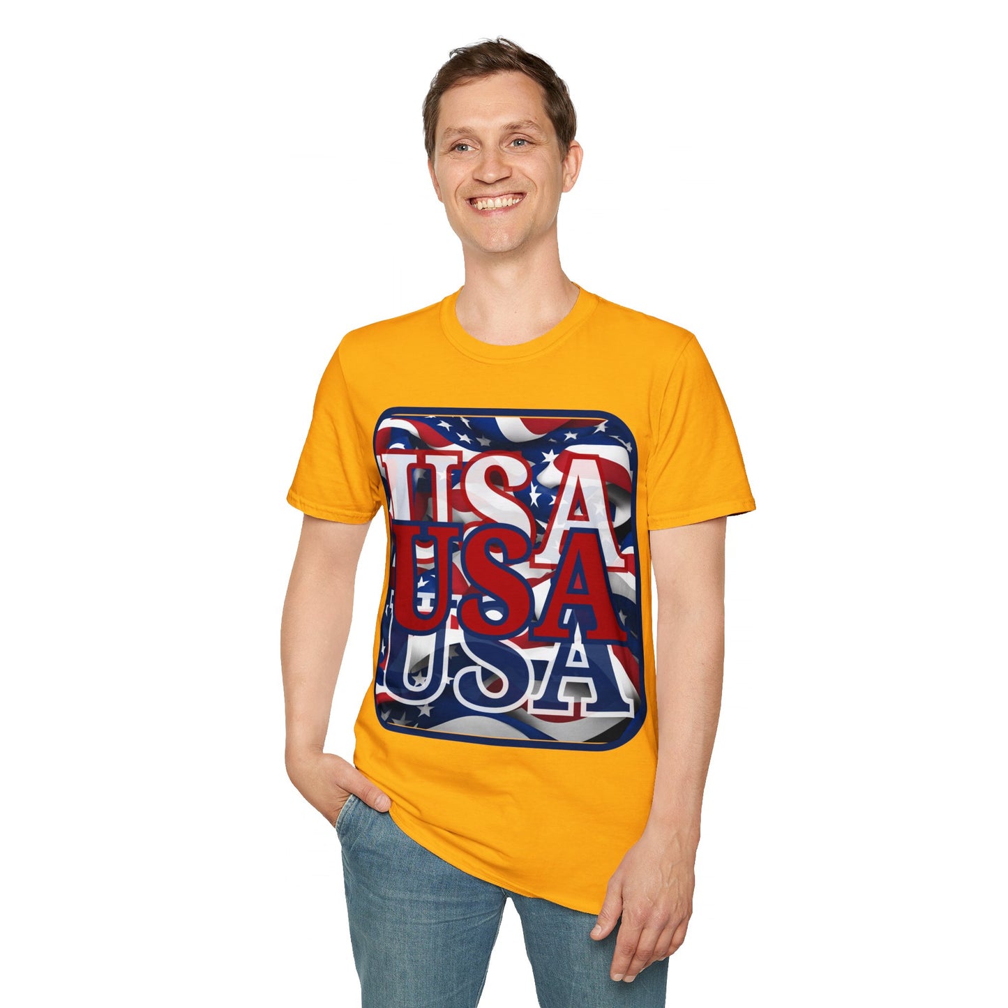 RED White and Blue USA Patriot LTcolors Unisex T-Shirt by cypherpunkgear