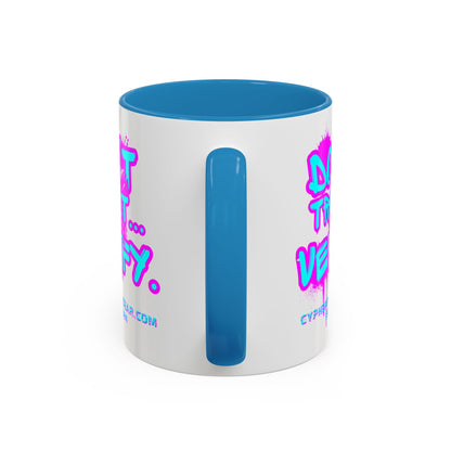 Don't Trust...Verify. White Accent Mug by cypherpunkgear.com