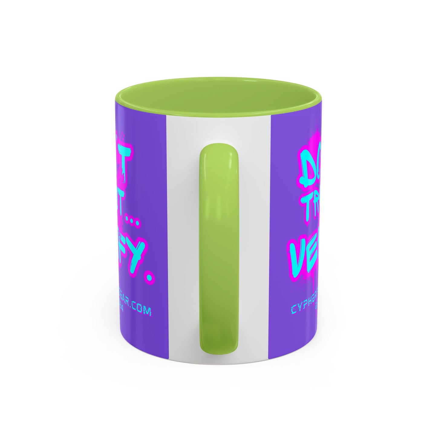 Don't Trust...Verify. Light Purple Accent Mug by cypherpunkgear.com