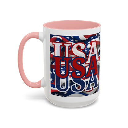 USA Red font Center Patriot Accent Mug by cypherpunkgear.com
