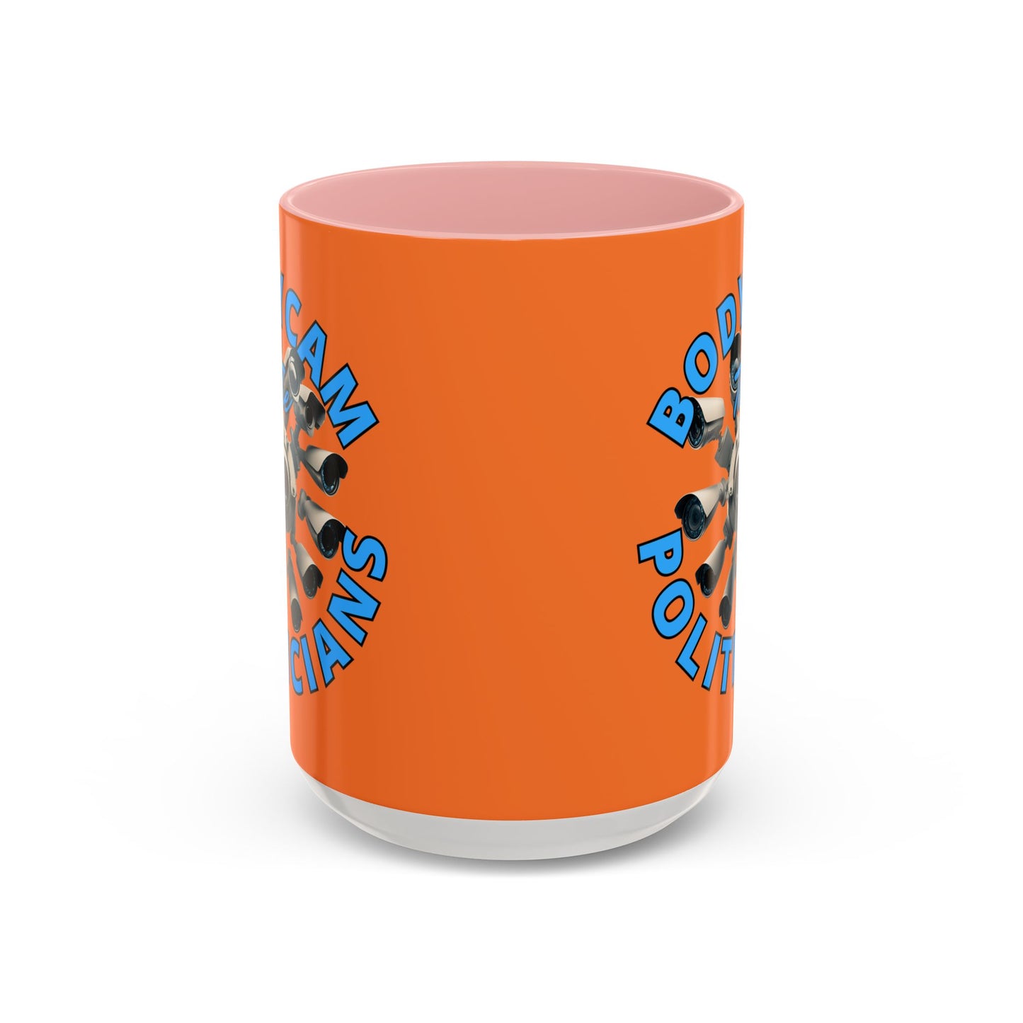 Bodycam the Politicians Cameras Orange Accent Mug by cypherpunkgear.com