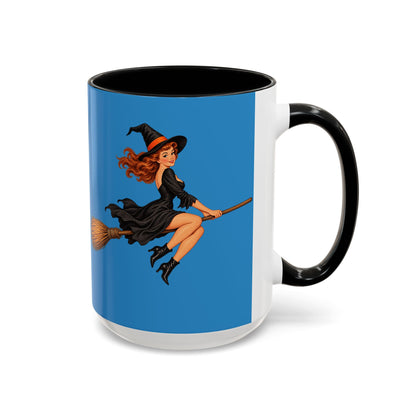 Hazel Hex Blue Accent Mug by CreepyCrafts.boo