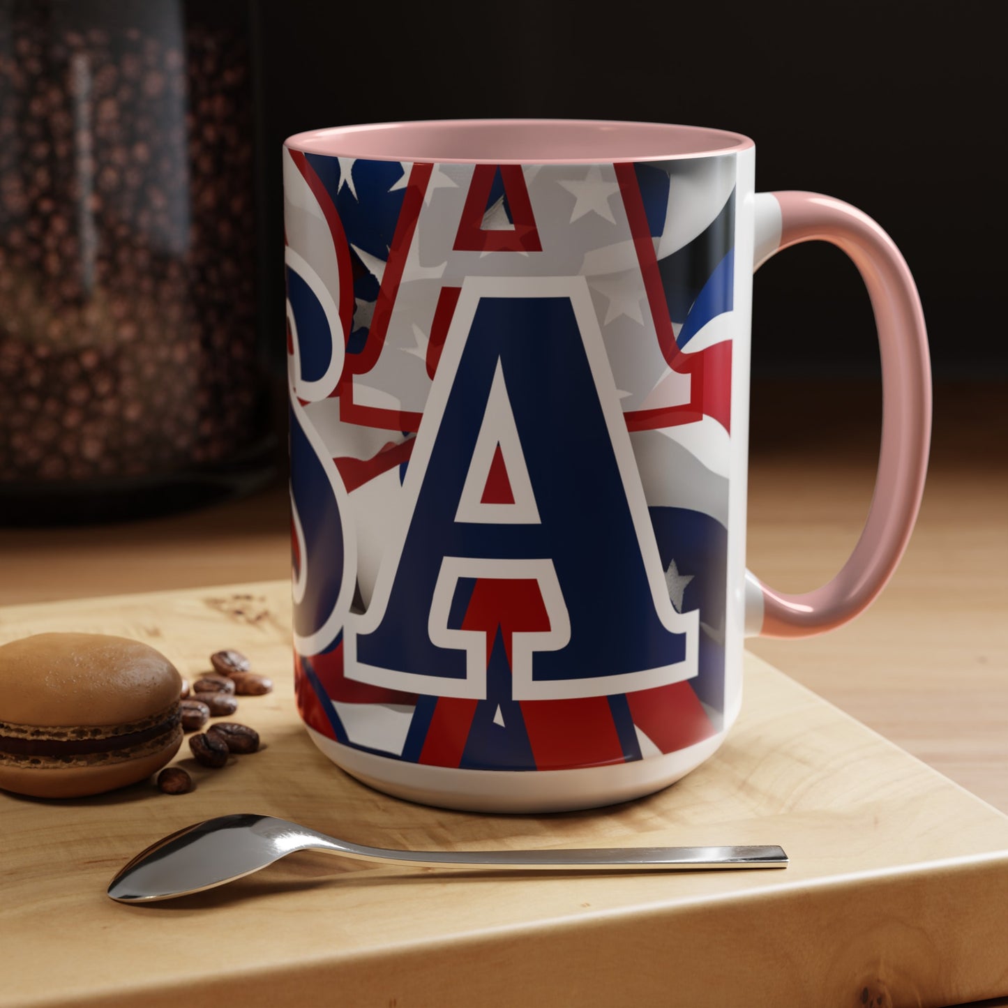 USA! USA! USA BLfont Patriot Accent Mug by cypherpunkgear