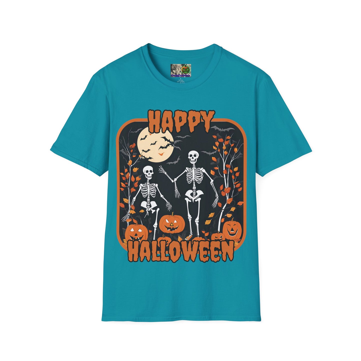 Spooktacular Skeletons of Halloween Dark colors Unisex T-shirt by CreepyCrafts.boo