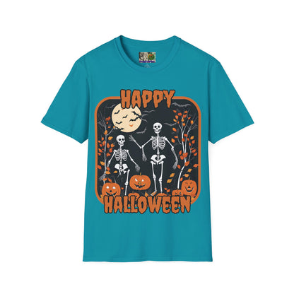 Spooktacular Skeletons of Halloween Dark colors Unisex T-shirt by CreepyCrafts.boo