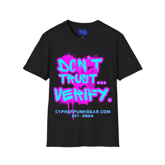Don't Trust...Verify. Dark colors Unisex T-Shirt by cypherpunkgear.com