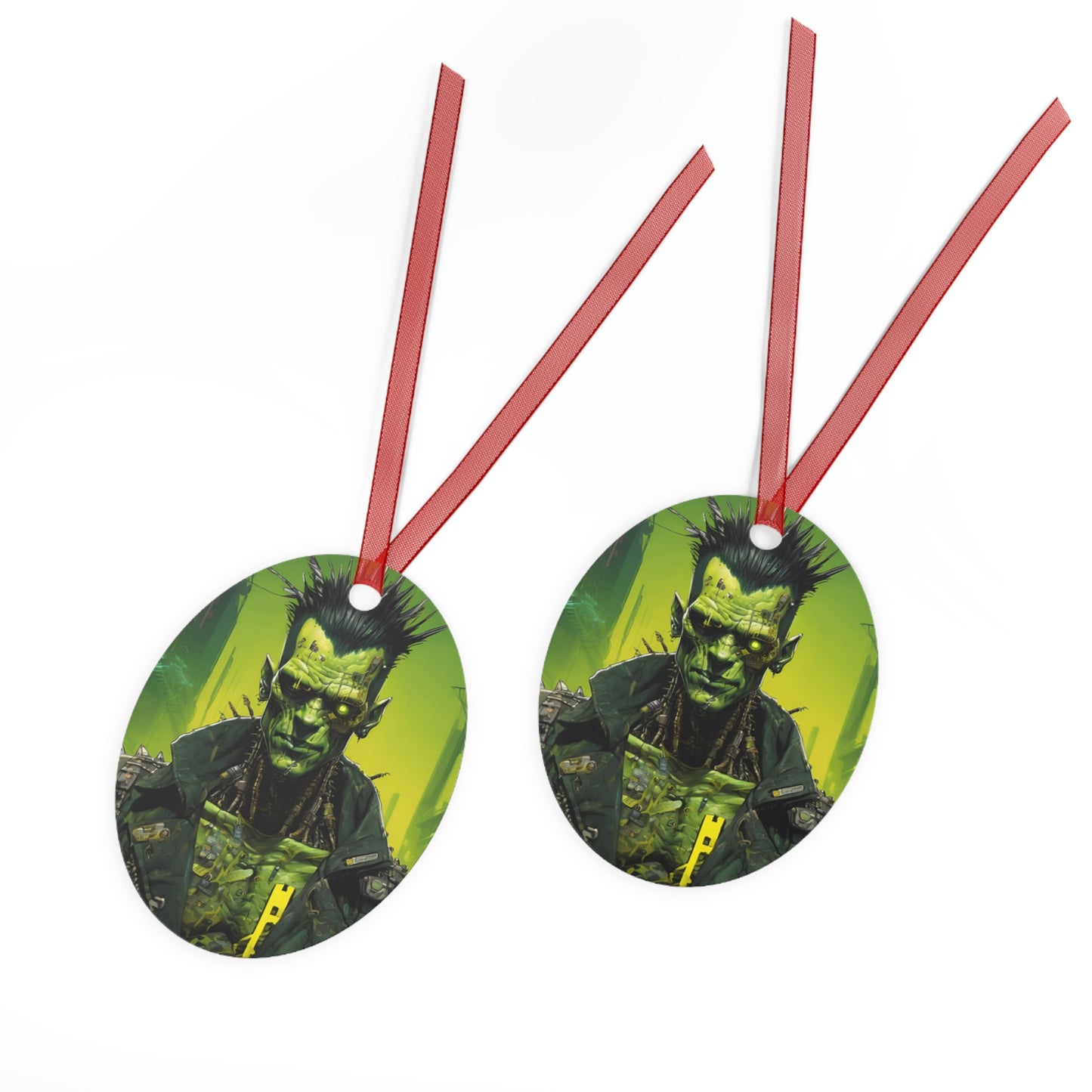 2-sided Frankenstein Lives Metal Ornament by CreepyCrafts.boo