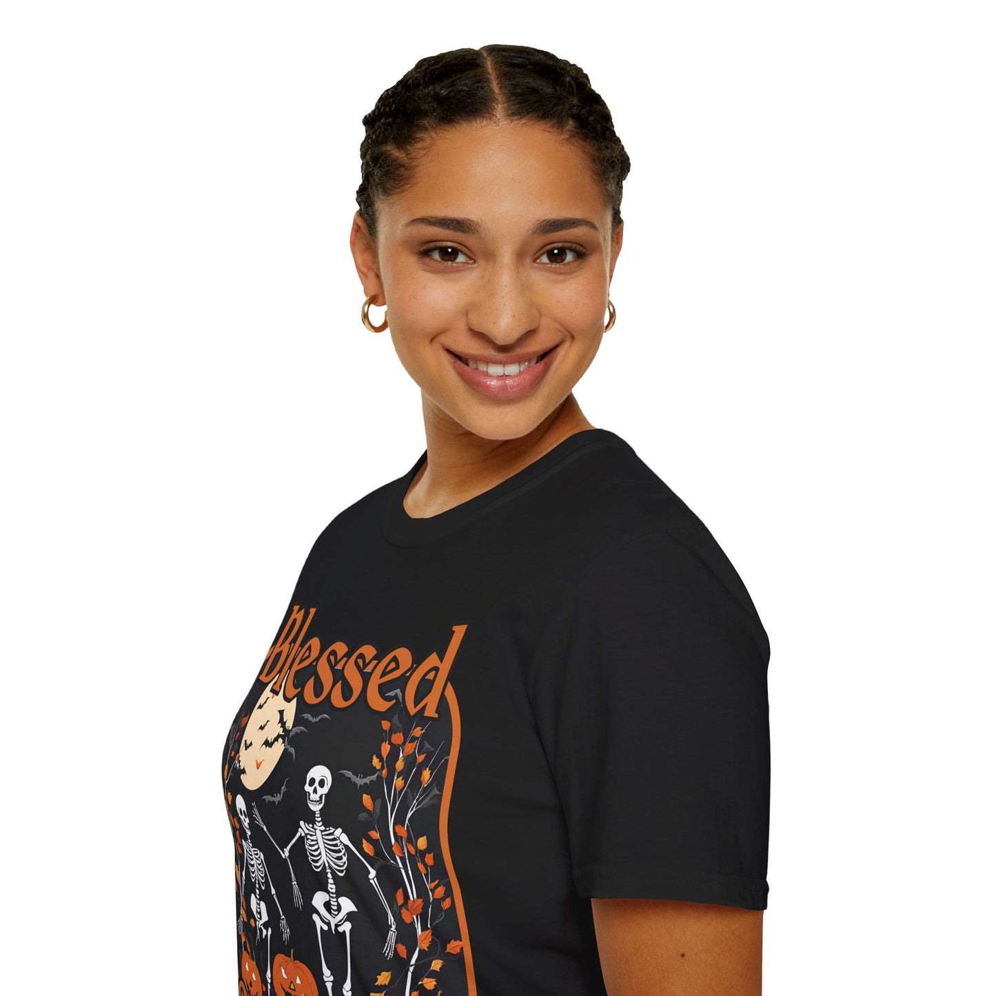 Spooktacular Skeletons of Samhain Dark colors Unisex T-Shirt by CreepyCrafts.boo