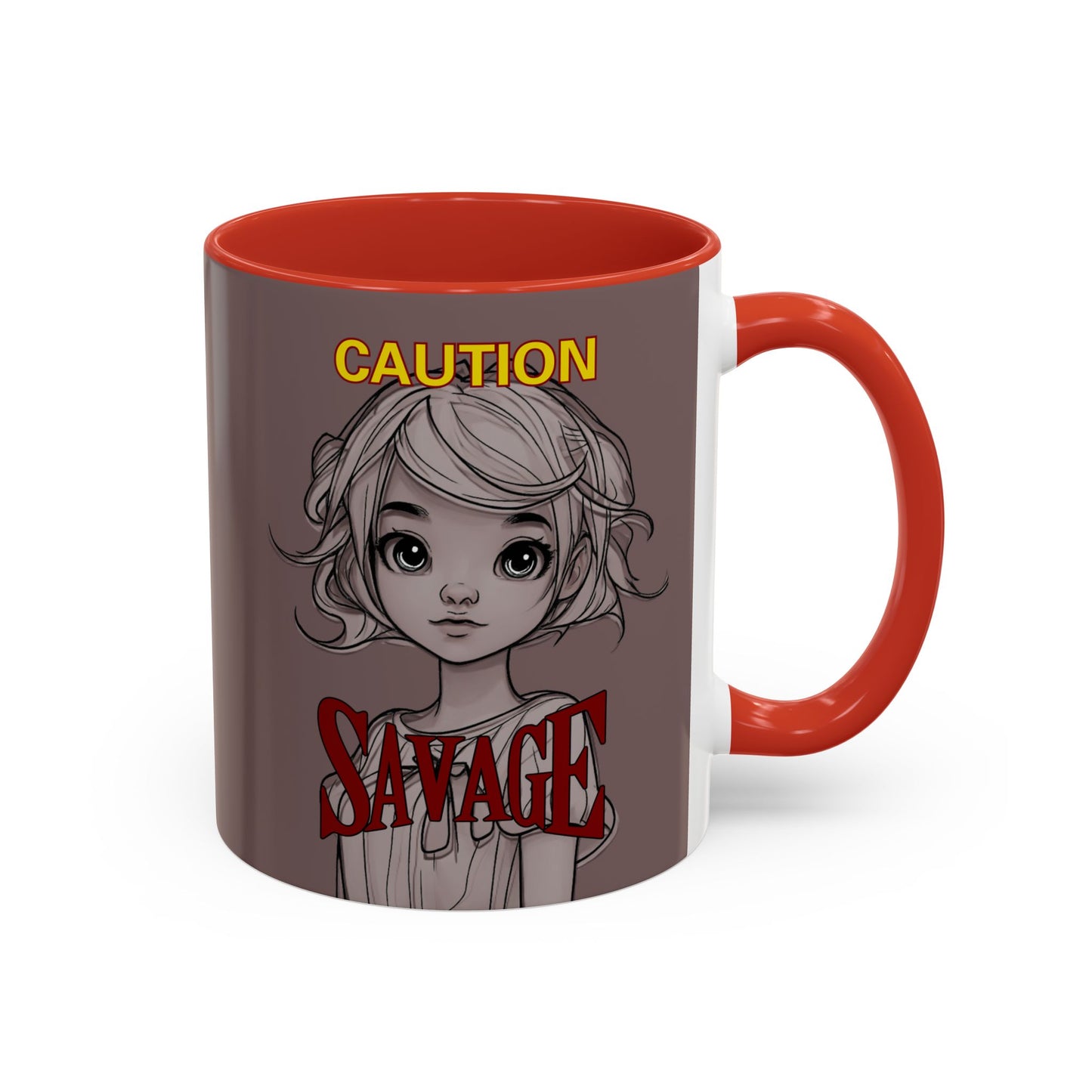 Caution, Savage Grey Accent Mug by cypherpunkgear.com