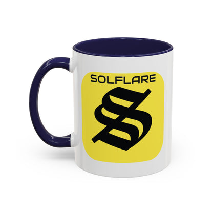 SolflareLogo White Accent Mug by cypherpunkgear.com
