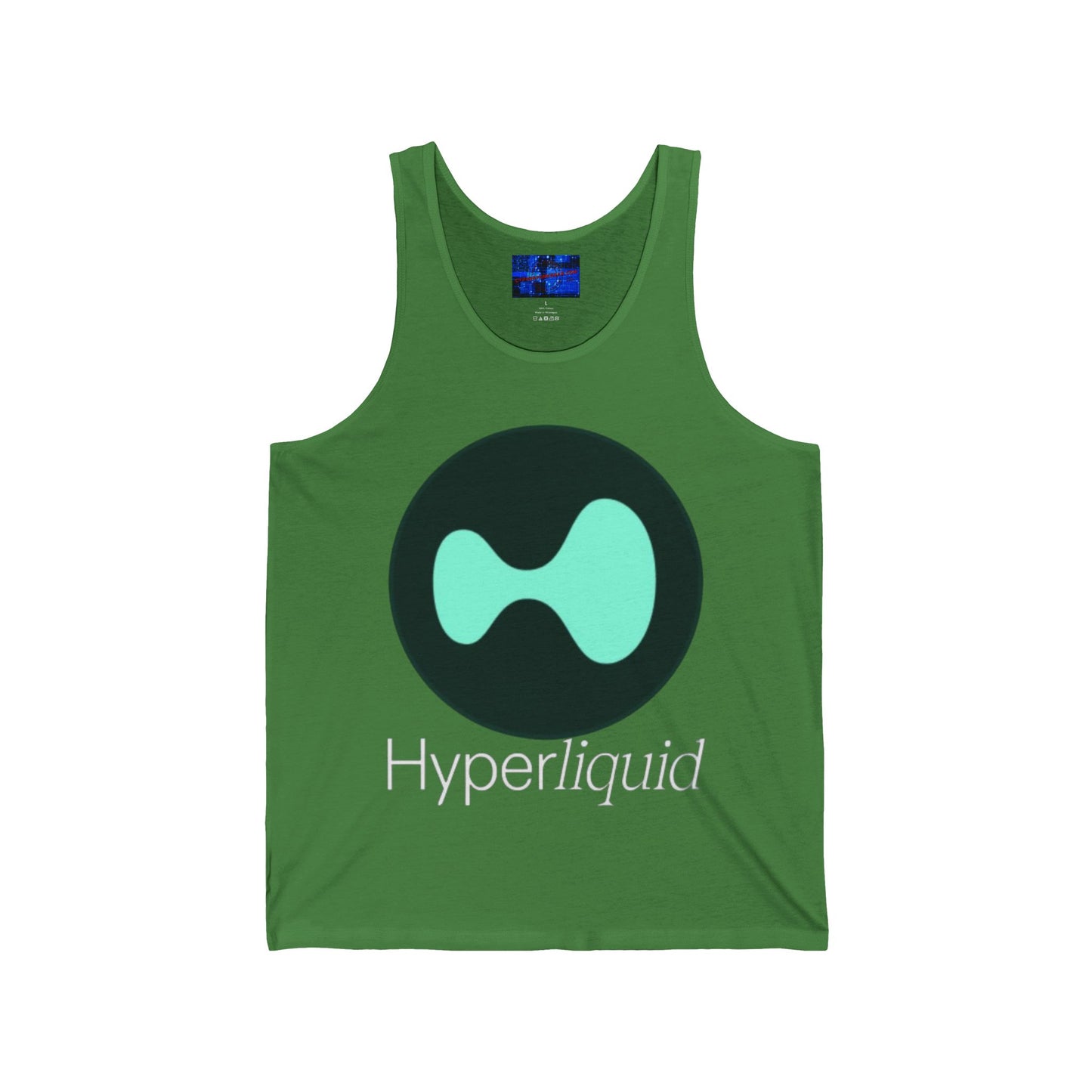 Hyperliquid White font Unisex Jersey Tank Top by cypherpunkgear.com