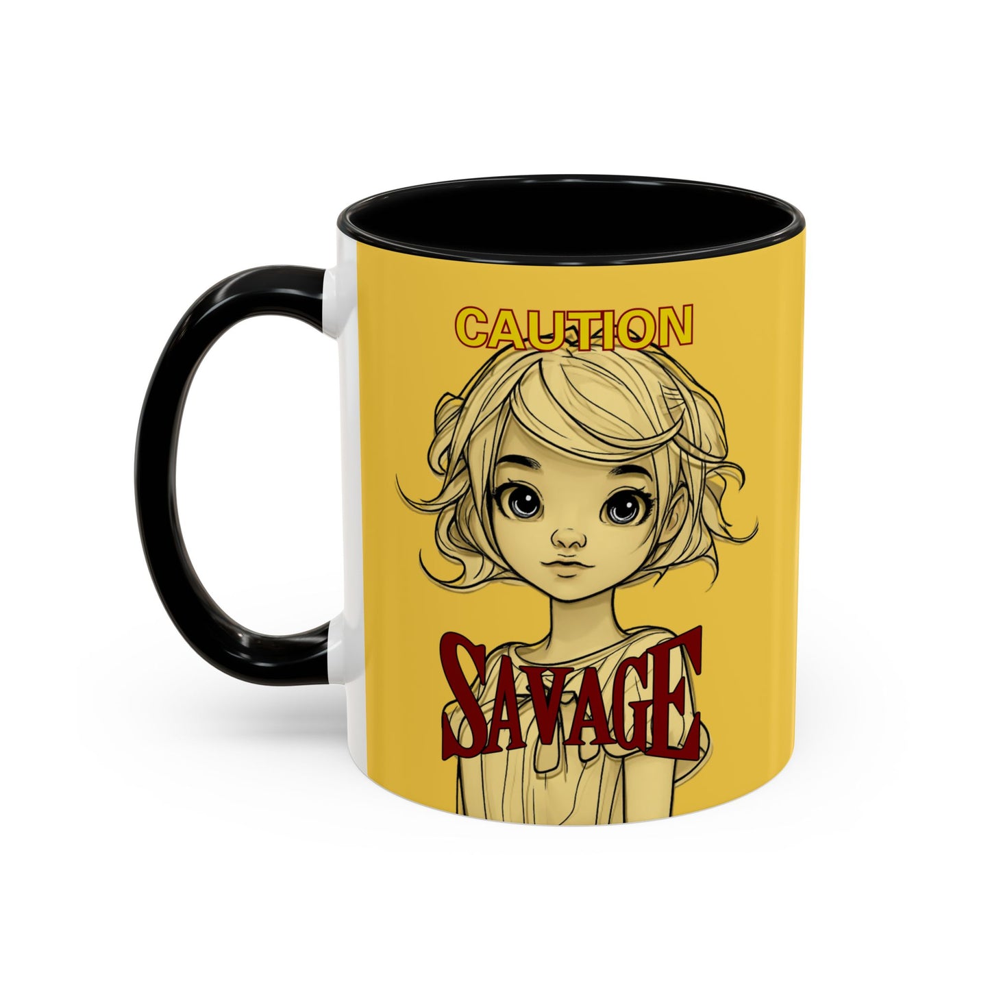 Caution, Savage Yellow Accent Mug by cypherpunkgear.com
