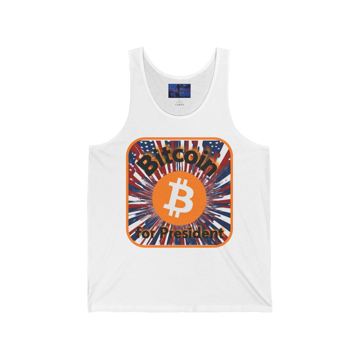 Bitcoin (BTC) for President USA Unisex Jersey Tank Top by cypherpunkgear