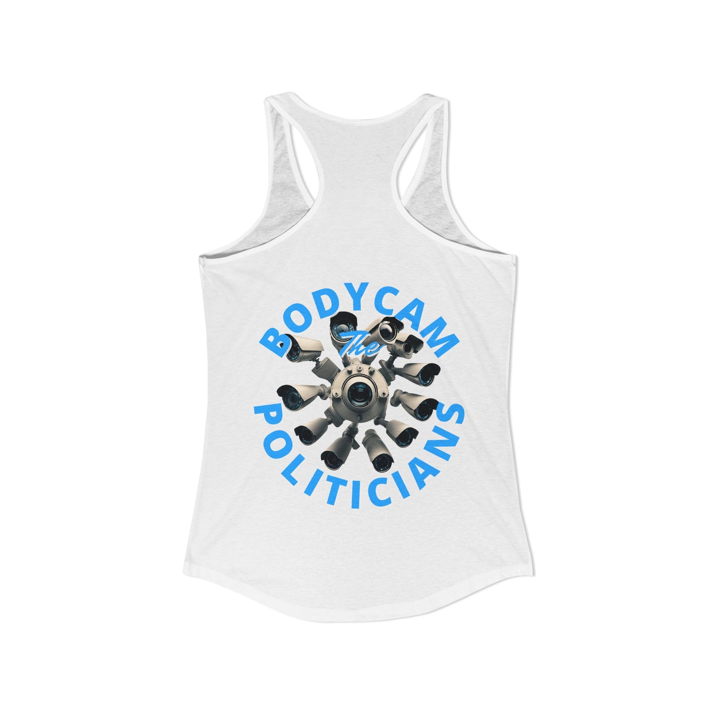 ¡BodyCam ThePoliticians de 2 caras de cypherpunkgear! Camiseta sin mangas ideal con espalda cruzada para mujer
