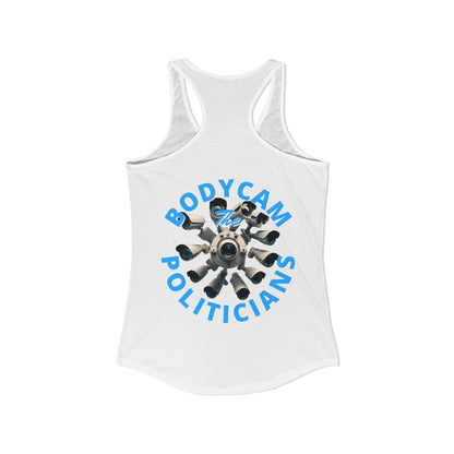 ¡BodyCam ThePoliticians de 2 caras de cypherpunkgear! Camiseta sin mangas ideal con espalda cruzada para mujer