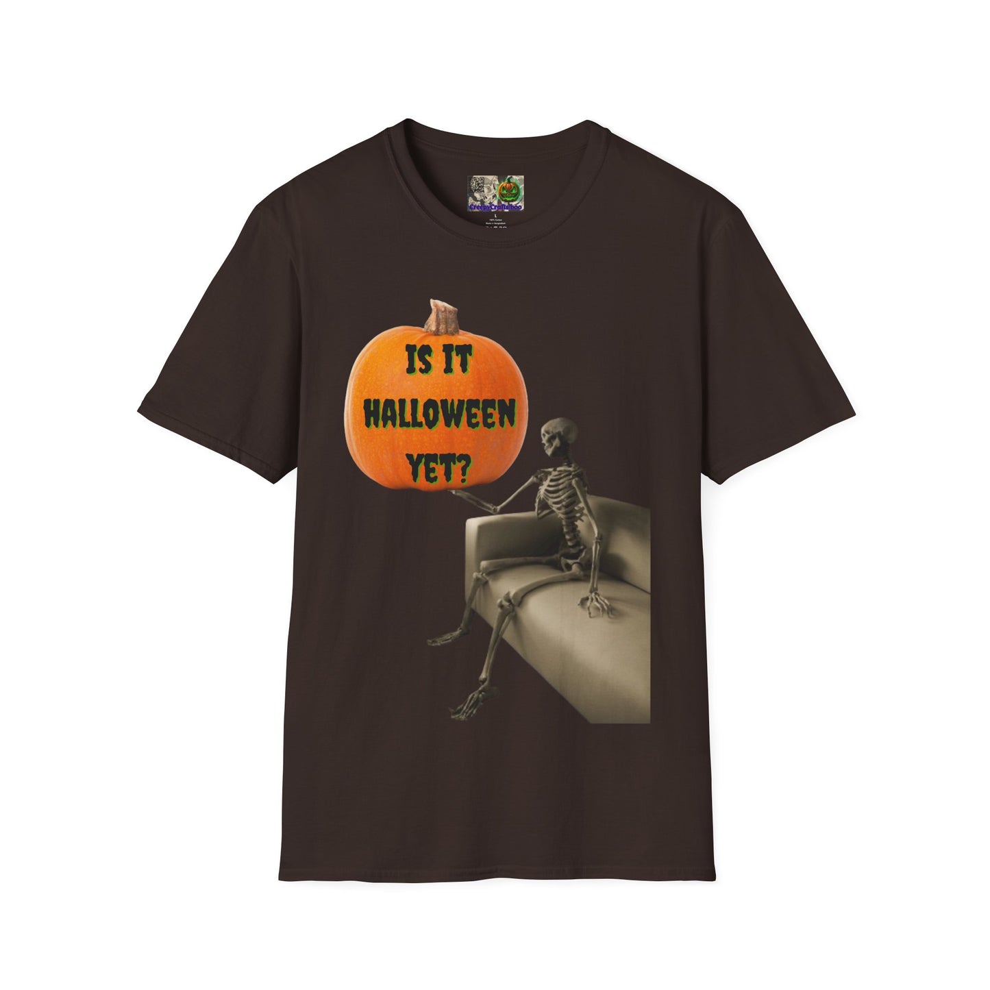 Is it Halloween yet? Skeleton's Pumpkin Dark colors Unisex T-Shirt by CreepyCrafts.boo