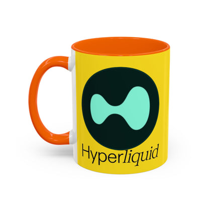 Hyperliquid Black font Yellow Accent Mug by cypherpunkgear.com