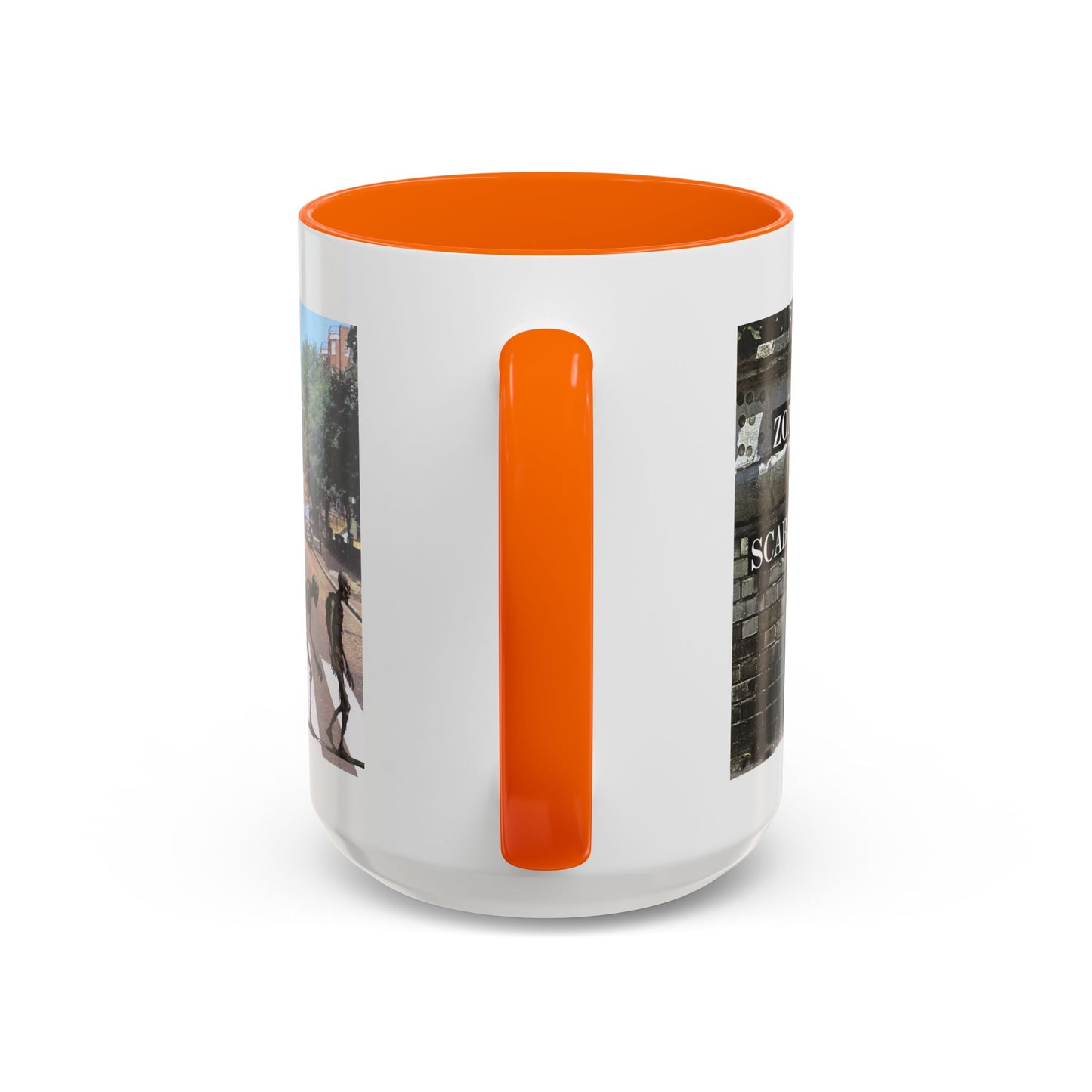 2-sided, Scabby Road White Accent Mug by CreepyCrafts.boo
