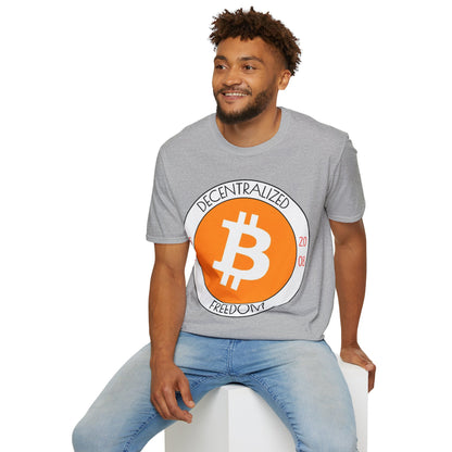 Bitcoin Decentralized Freedom LTcolors Unisex T-Shirt by cypherpunkgear.com