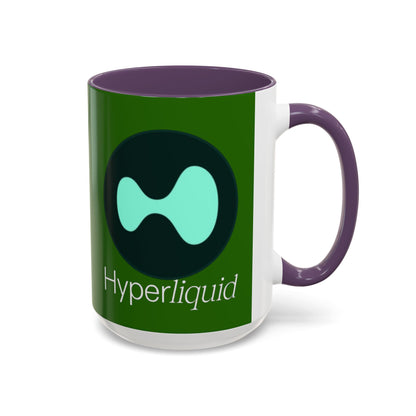 Hyperliquid White font Green Accent Mug by cypherpunkgear.com