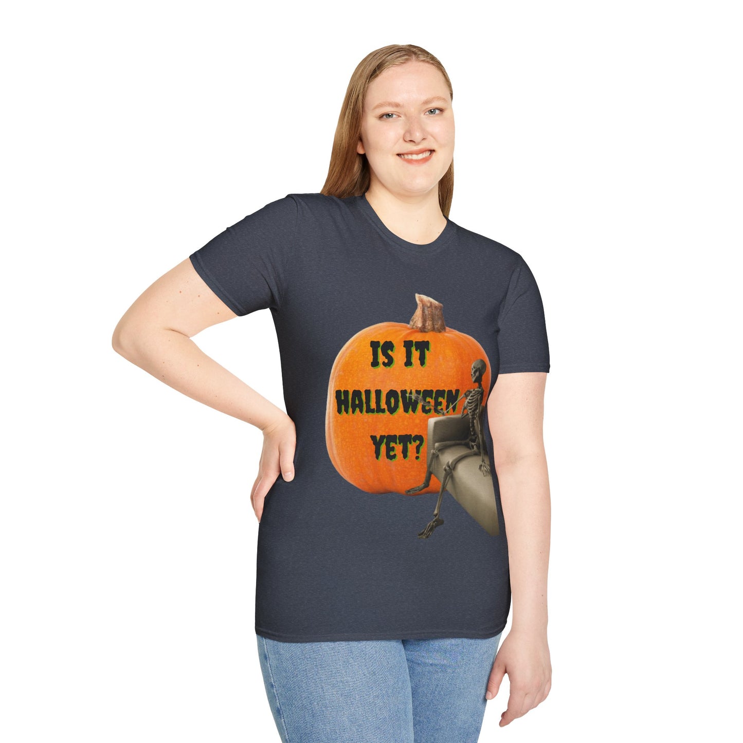 Is it Halloween yet? Skeleton's Giant Pumpkin Dark colors Unisex T-Shirt by CreepyCrafts.boo