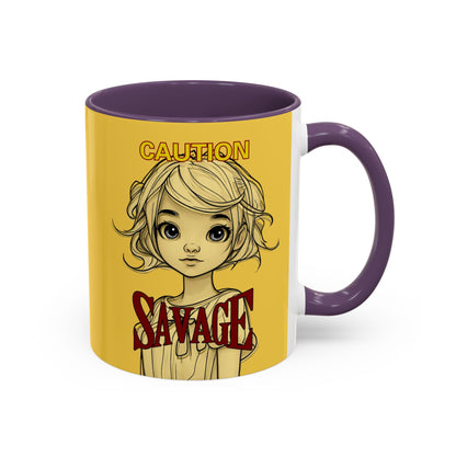 Caution, Savage Yellow Accent Mug by cypherpunkgear.com