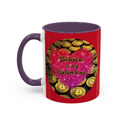 Bitcoin is My Valentine Red Accent Mug by cypherpunkgear.com