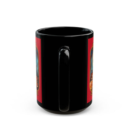 Blessed Samhain Cute Witch Orange font Red Mug by CreepyCrafts.boo