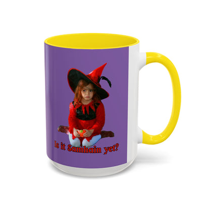 Is it Samhain yet? Light Purple Accent Mug by CreepyCrafts.boo