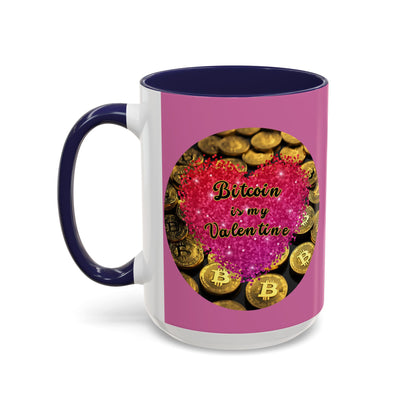 Bitcoin is My Valentine Pink Accent Mug by cypherpunkgear.com
