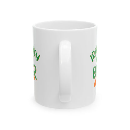Irish Whiskey makes it better Green font White Mug by cypherpunkgear.com