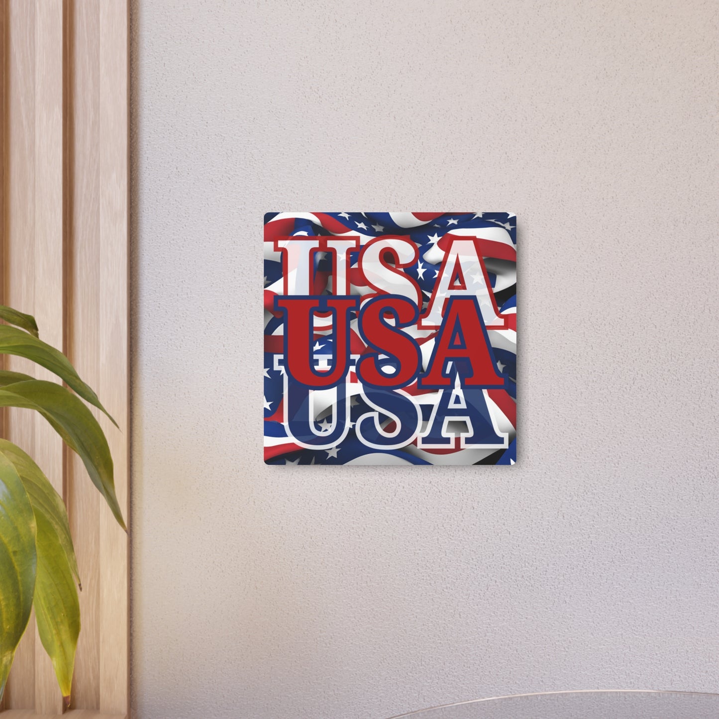 USA! USA! USA Red Center Metal Art Sign by cypherpunkgear