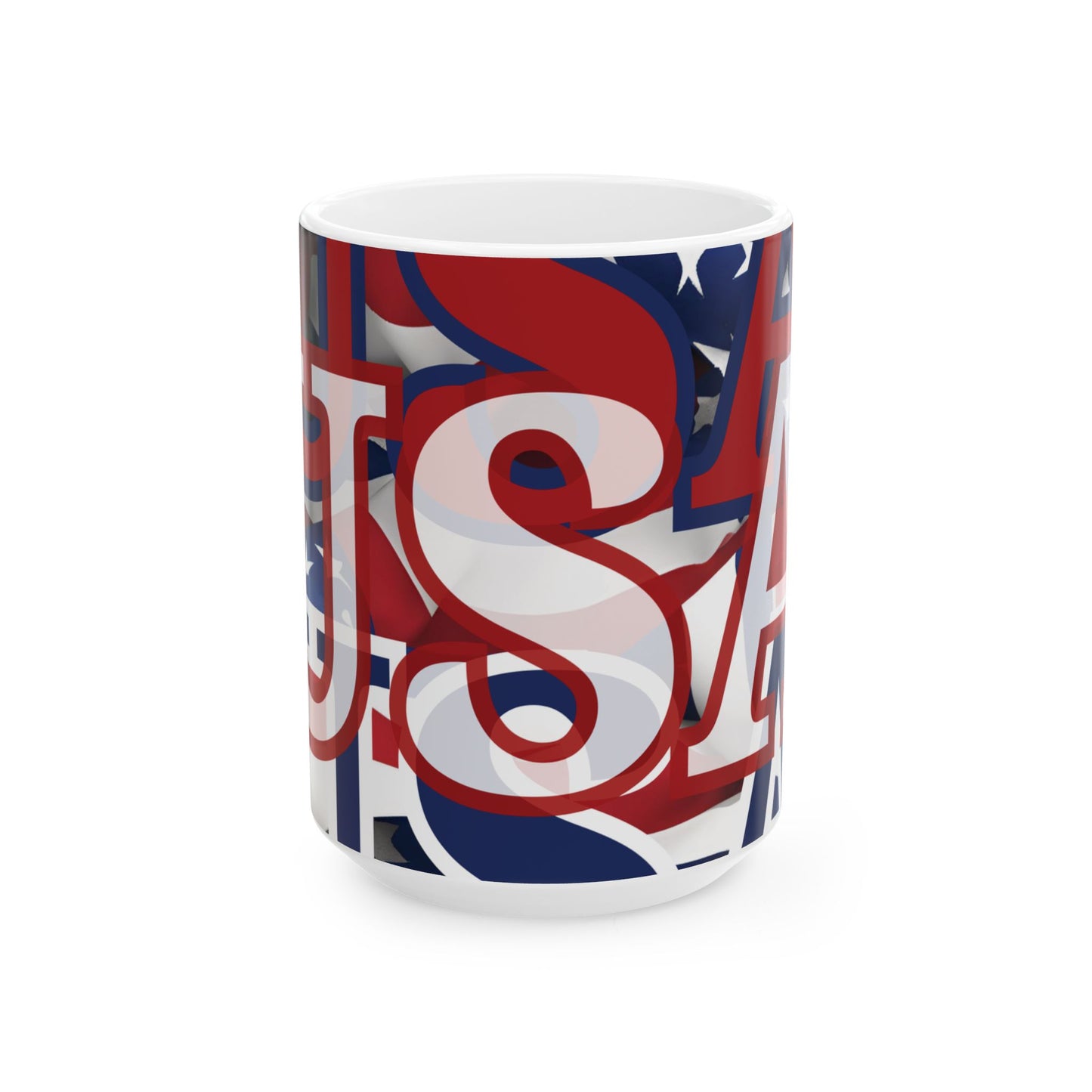 USA! USA! USA White font Patriot White Mug by cypherpunkgear.com