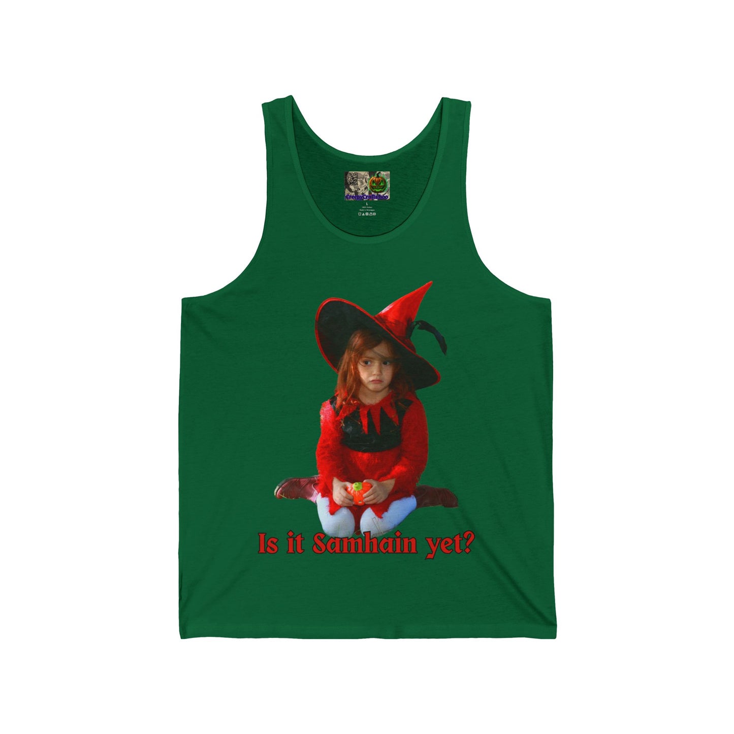 Is it Samhain yet? Unisex Jersey Tank Top by CreepyCrafts.boo
