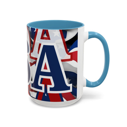 USA! USA! USA BLfont Patriot Accent Mug by cypherpunkgear