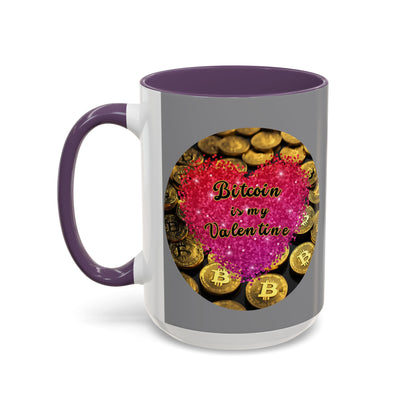 Bitcoin is My Valentine Grey Accent Mug by cypherpunkgear.com