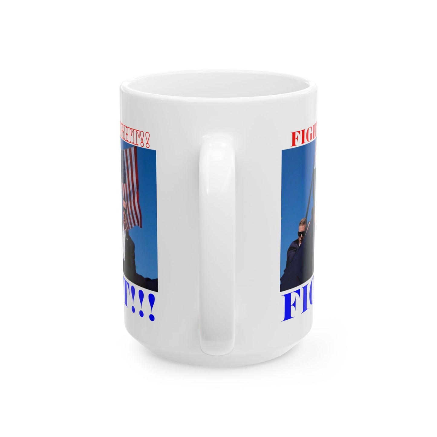 FIGHT! FIGHT!! FIGHT!!! White Mug by cypherpunkgear