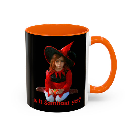 Is it Samhain yet? Black Accent Mug by CreepyCrafts.boo